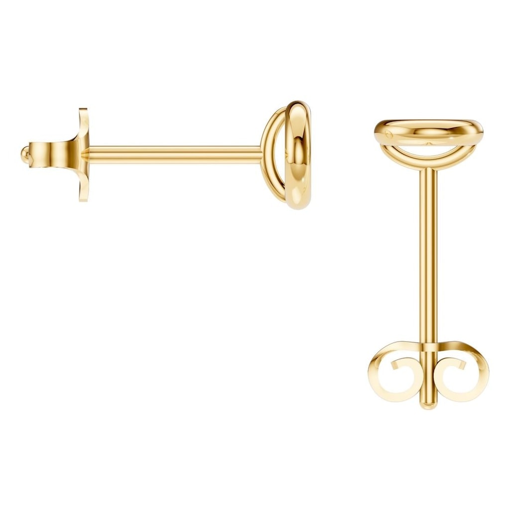 EA-5172 Yellow Gold Earrings UNSET - BACK