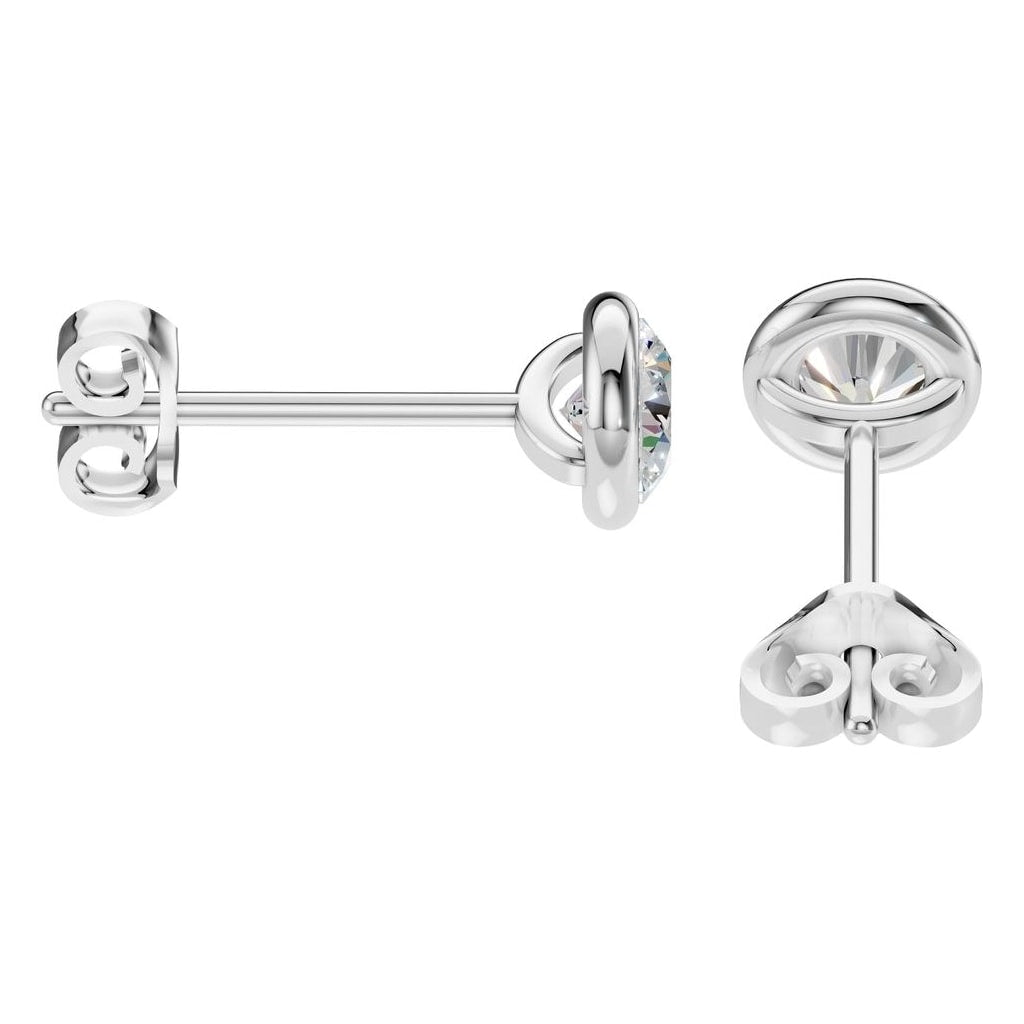 EA-5172 White Gold Earrings SET - Side View