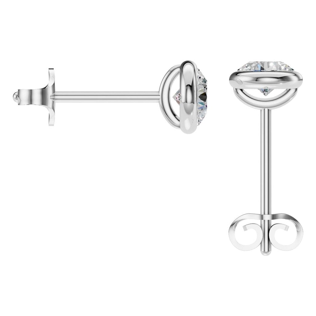 EA-5172 White Gold Earrings SET - BACK