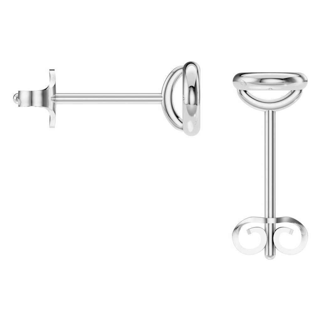 EA-5172 White Gold Earrings UNSET - BACK