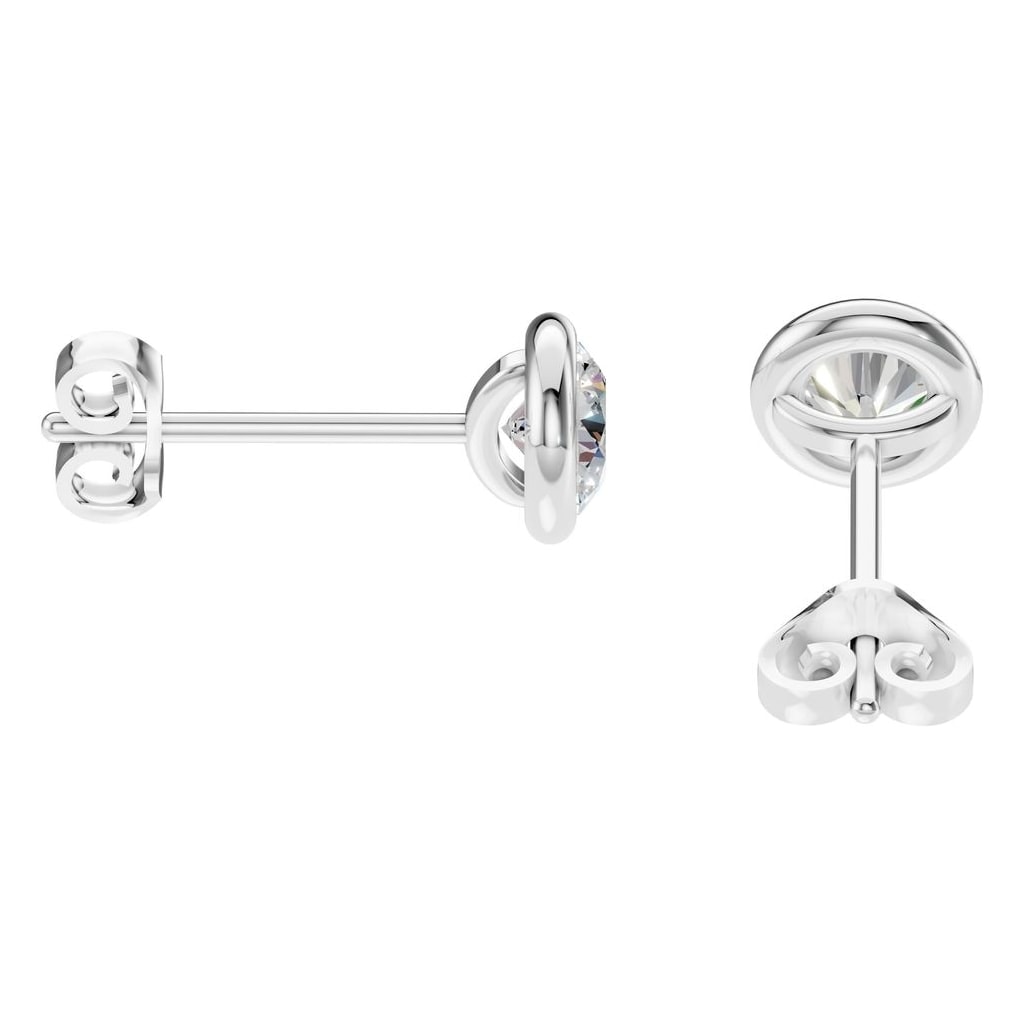 EA-5172 White Gold Earrings SET - Side View
