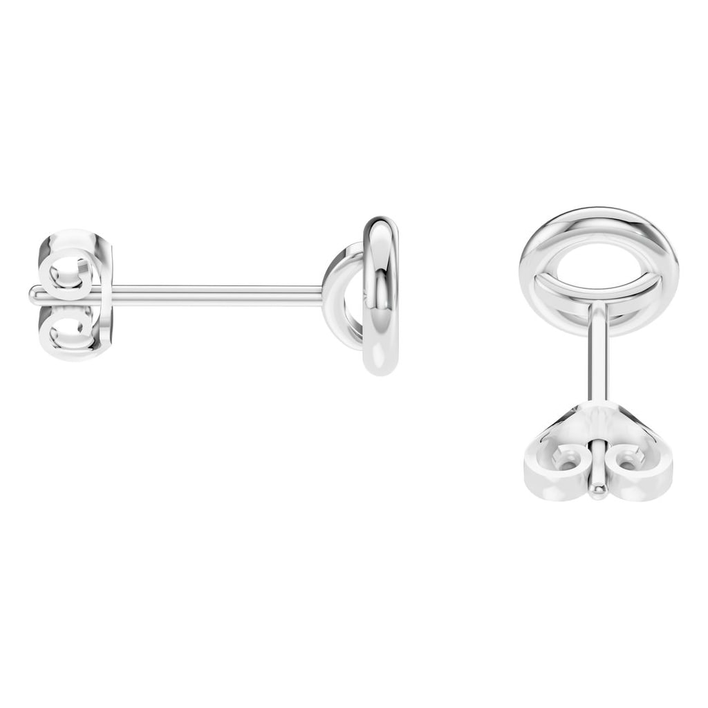 EA-5172 White Gold Earrings UNSET - Side View