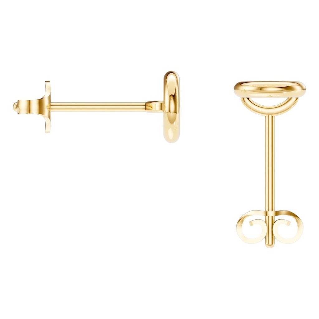 EA-5172 Yellow Gold Earrings UNSET - BACK
