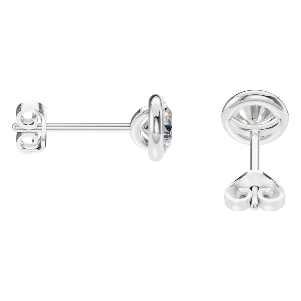 EA-5172 White Gold Earrings SET - Side View