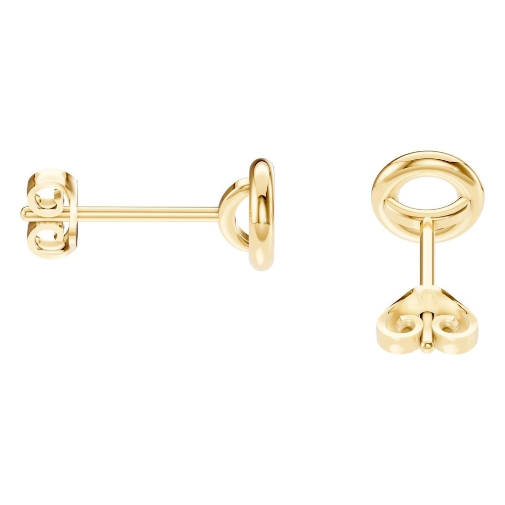 EA-5172 Yellow Gold Earrings UNSET - Side View