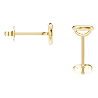 EA-5172 Yellow Gold Earrings UNSET - BACK