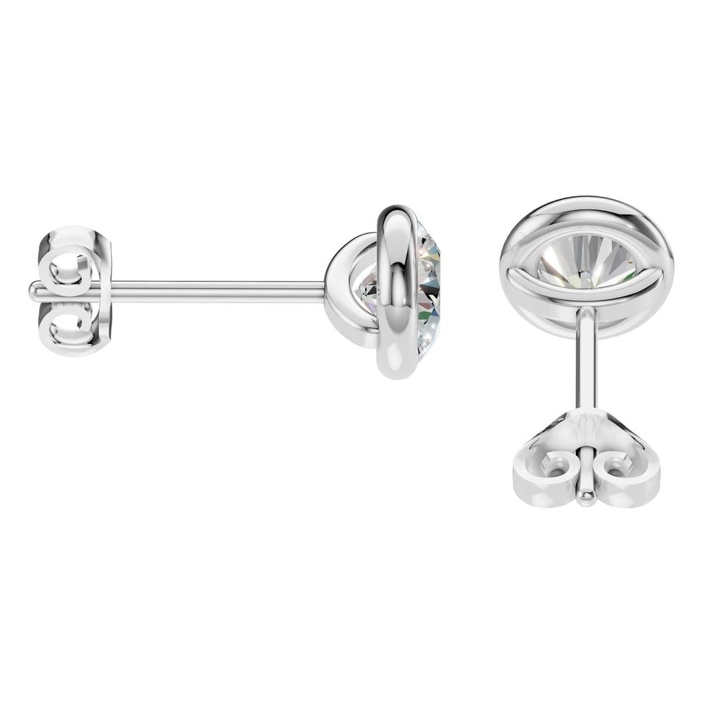 EA-5172 White Gold Earrings SET - Side View