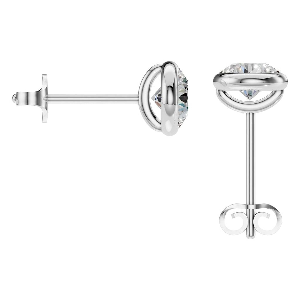 EA-5172 White Gold Earrings SET - BACK