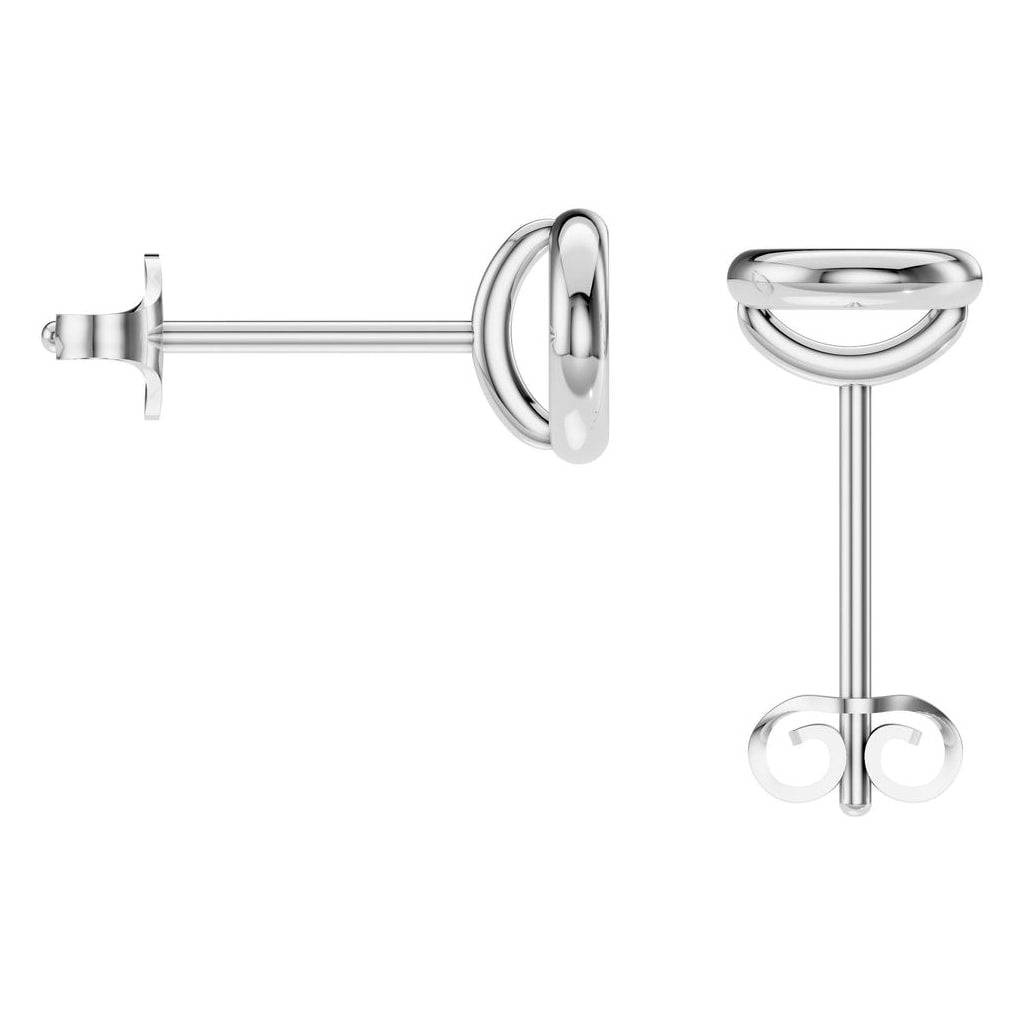 EA-5172 White Gold Earrings UNSET - BACK