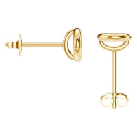 EA-5172 Yellow Gold Earrings UNSET - BACK