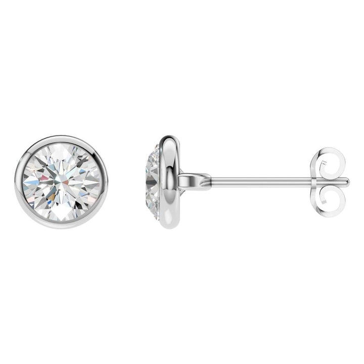 Solitaire Stud Earrings Mounting - Round 6.5mm
