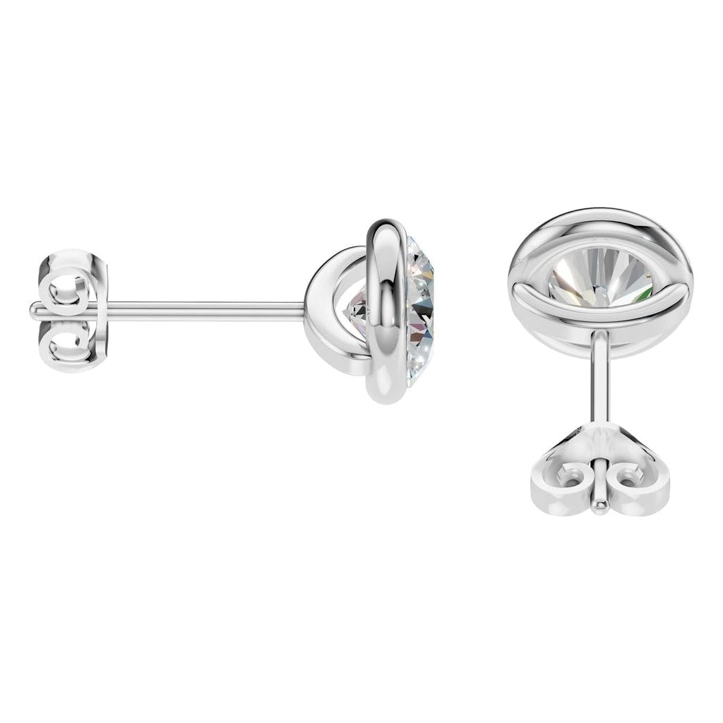 EA-5172 White Gold Earrings SET - Side View