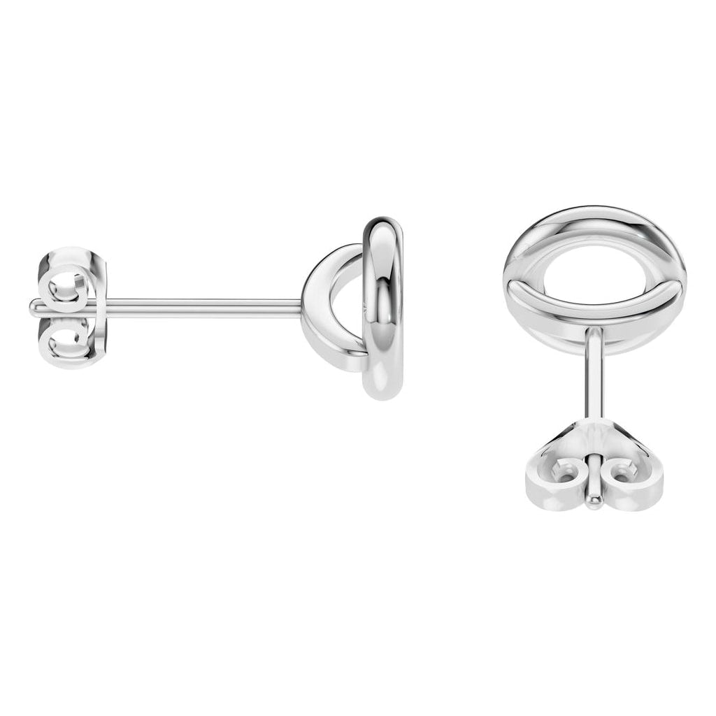 EA-5172 White Gold Earrings UNSET - Side View