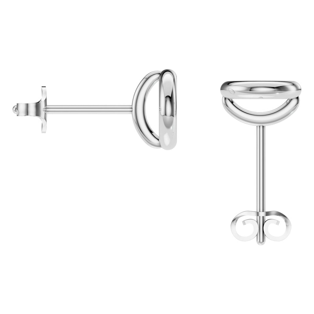 EA-5172 White Gold Earrings UNSET - BACK