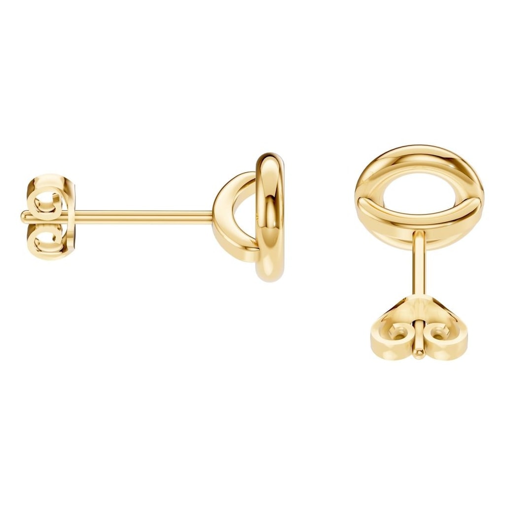 EA-5172 Yellow Gold Earrings UNSET - Side View