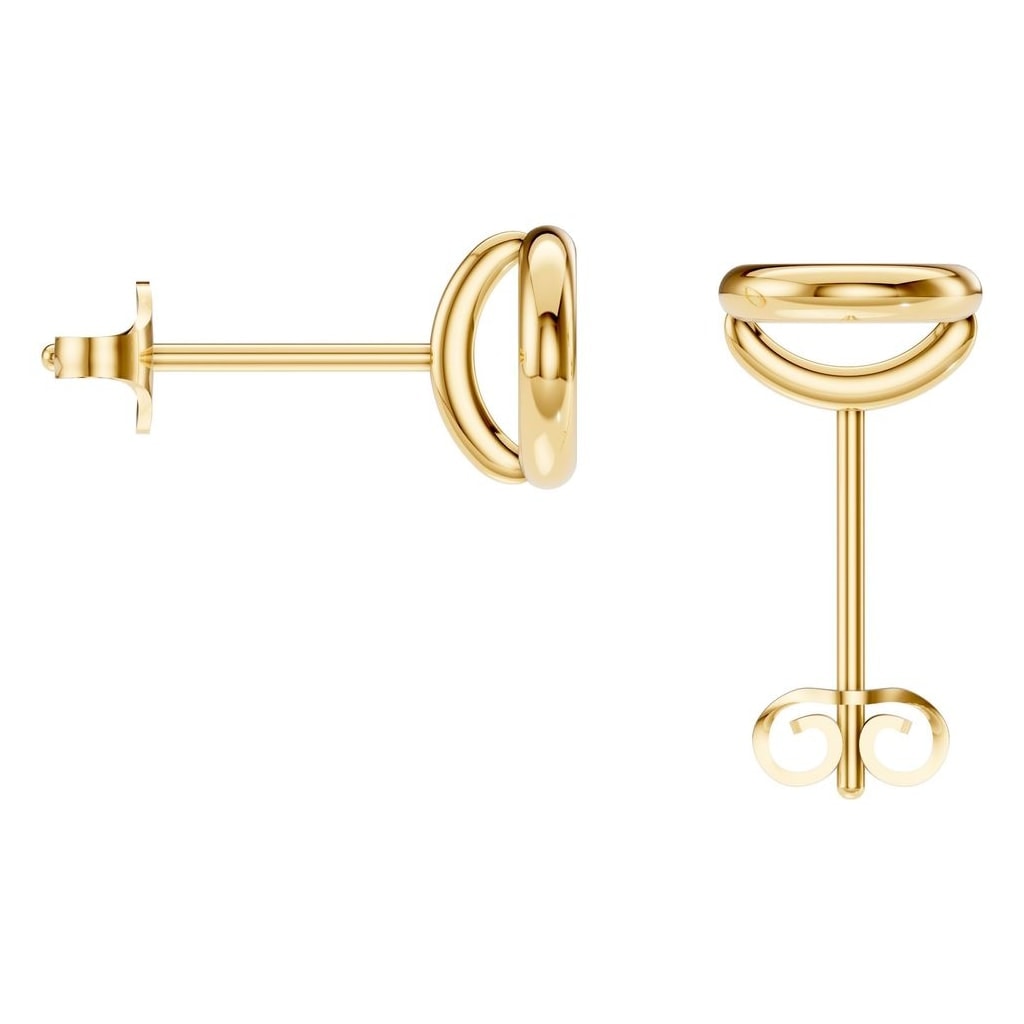 EA-5172 Yellow Gold Earrings UNSET - BACK