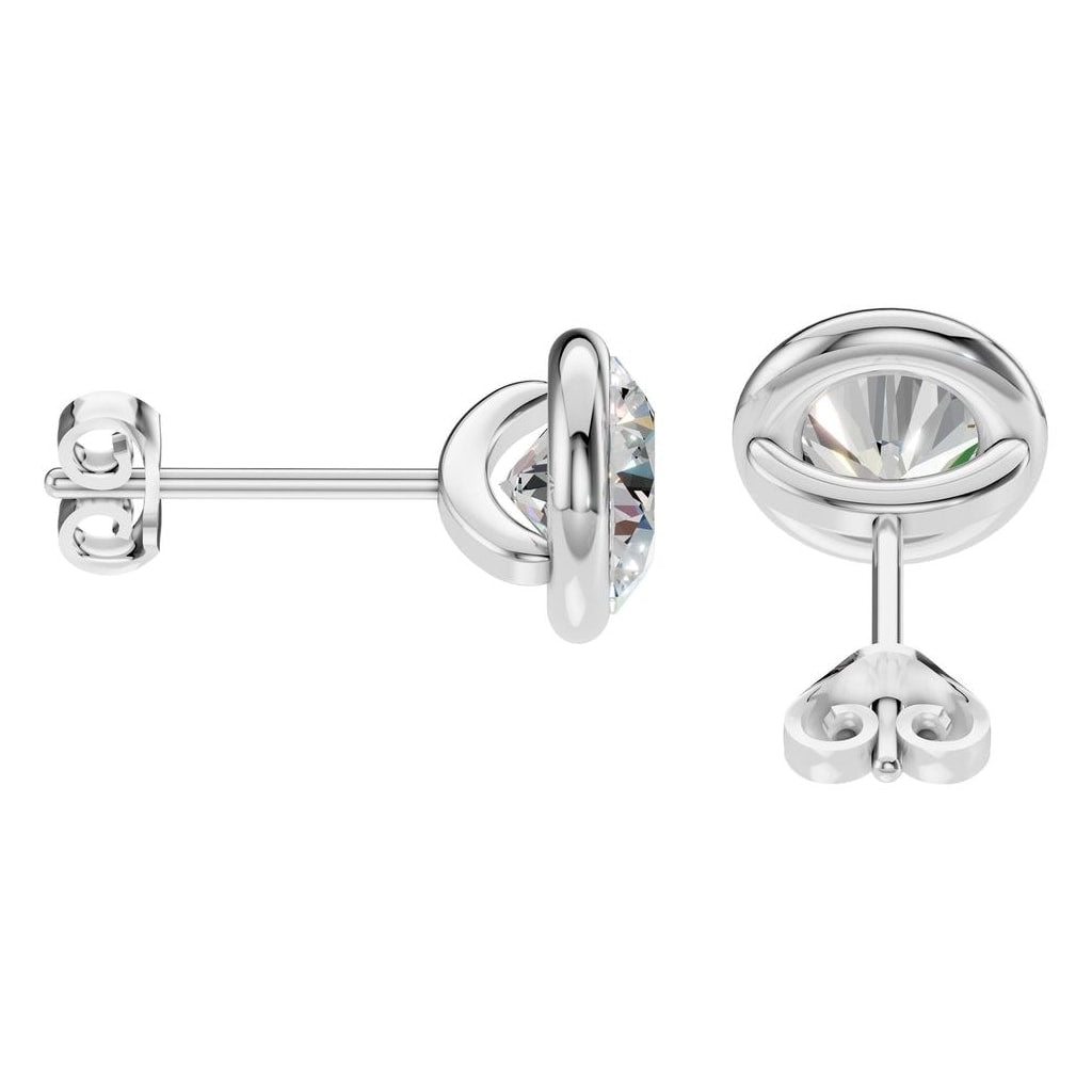 EA-5172 White Gold Earrings SET - Side View