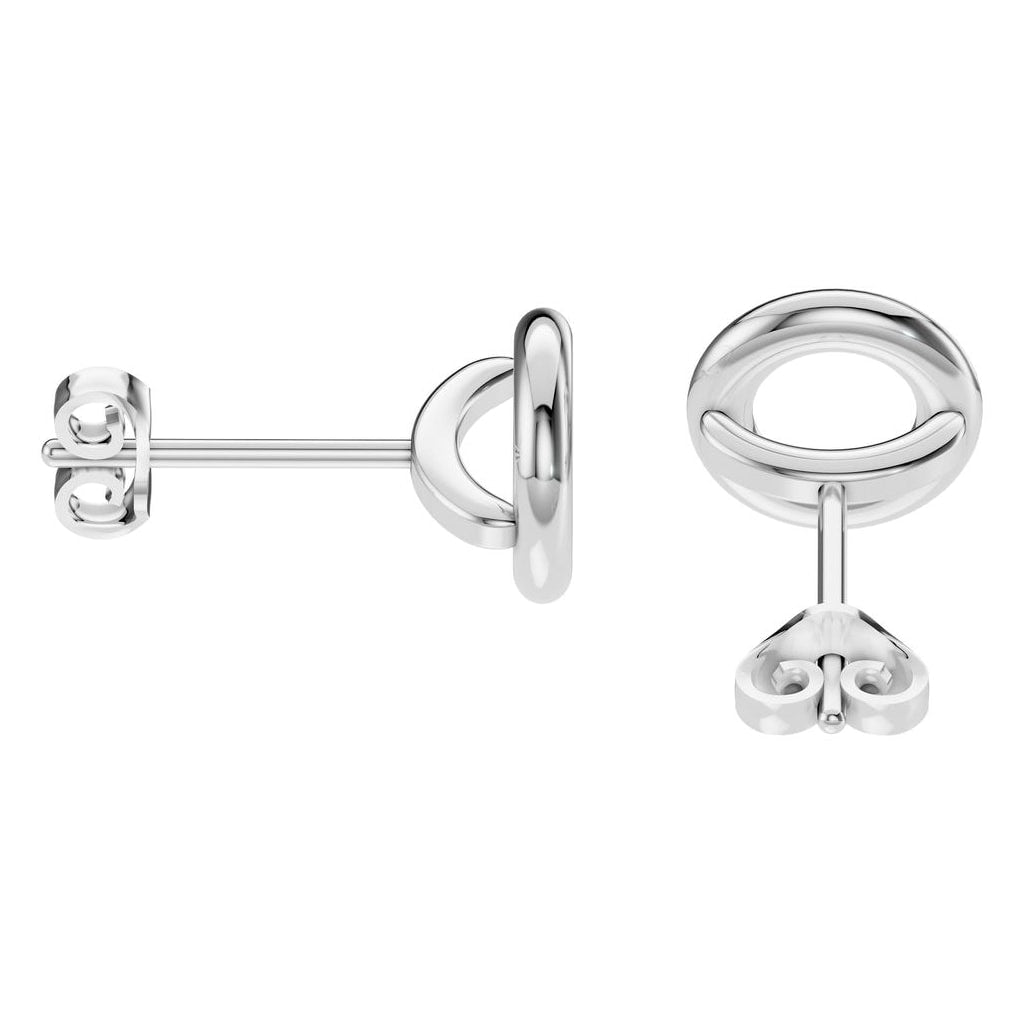 EA-5172 White Gold Earrings UNSET - Side View