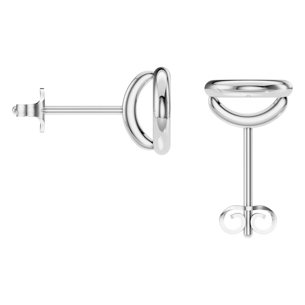 EA-5172 White Gold Earrings UNSET - BACK