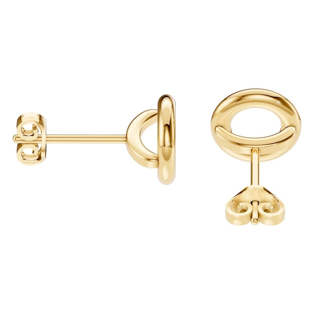 EA-5172 Yellow Gold Earrings UNSET - Side View