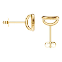 EA-5172 Yellow Gold Earrings UNSET - BACK