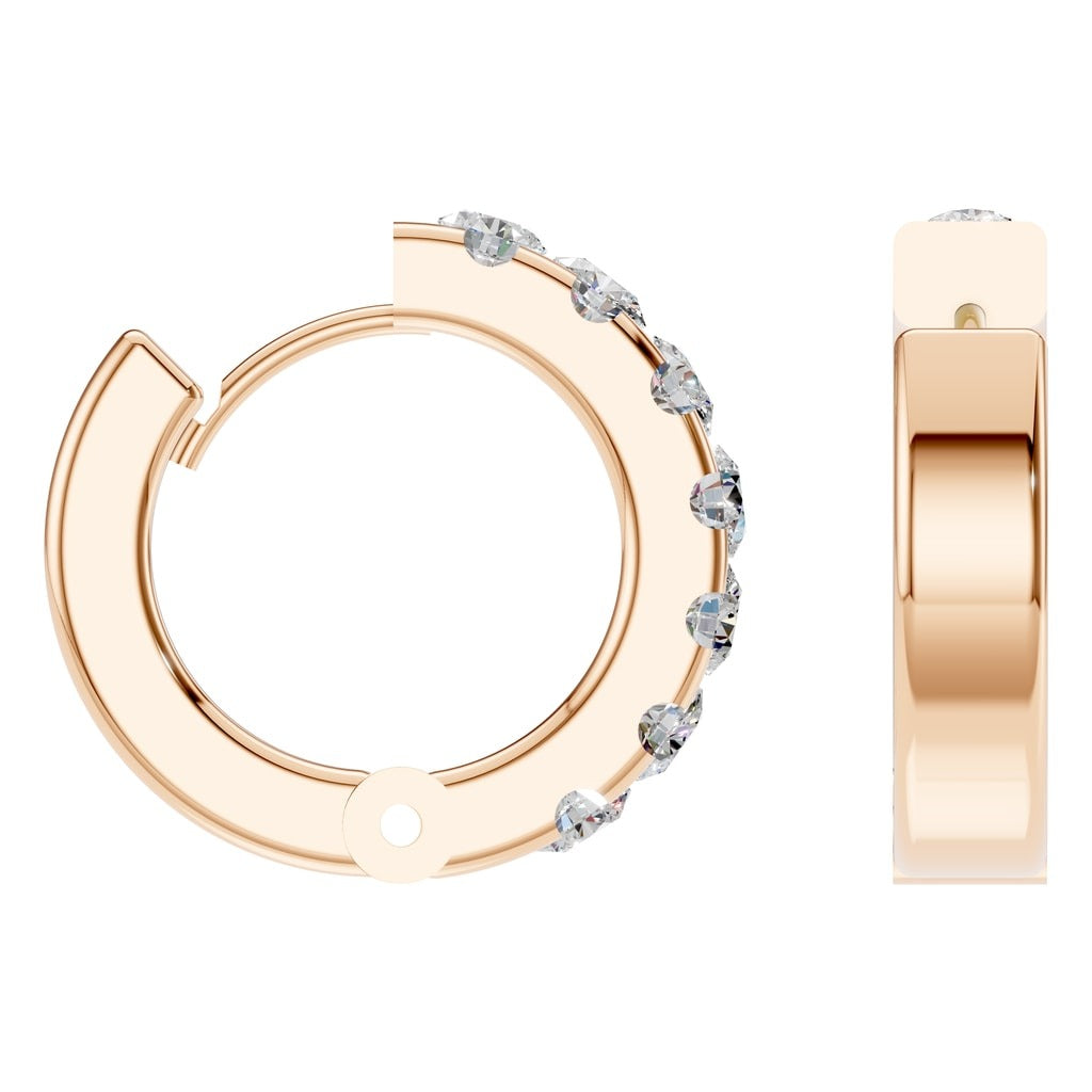 EA-5348 Rose Gold Earrings SET - Angle View