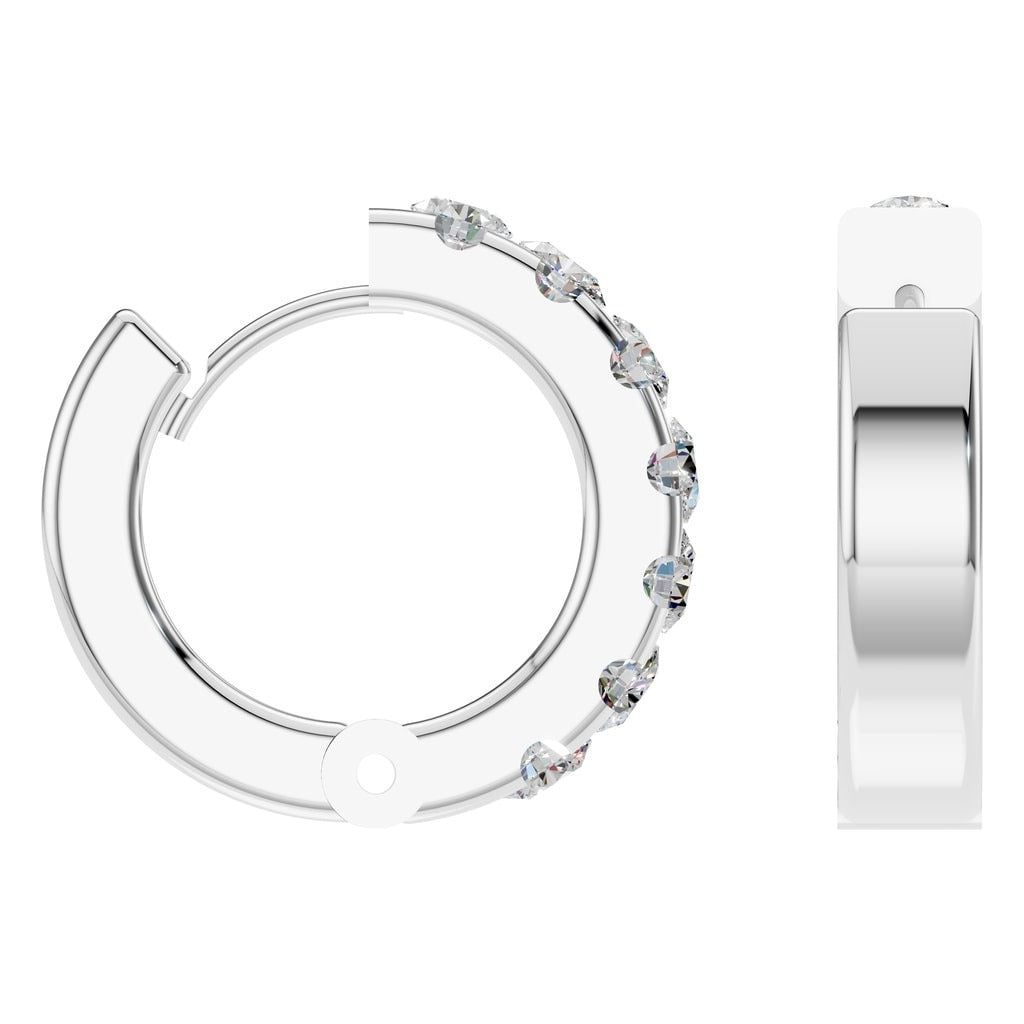 EA-5348 White Gold Earrings SET - Angle View