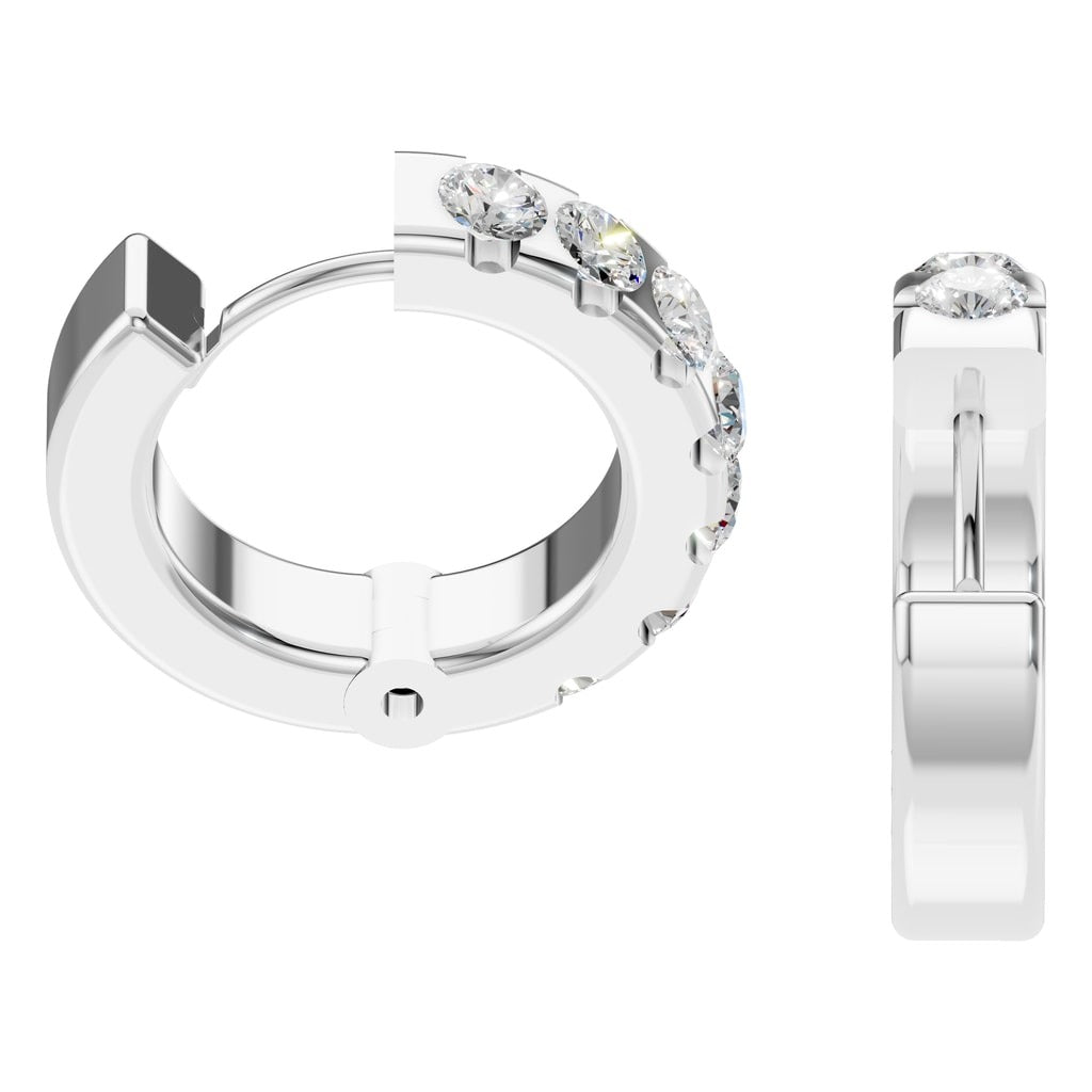 EA-5348 White Gold Earrings SET - Side View