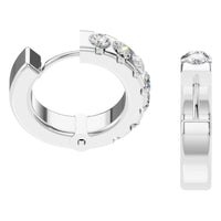 EA-5348 White Gold Earrings SET - Side View