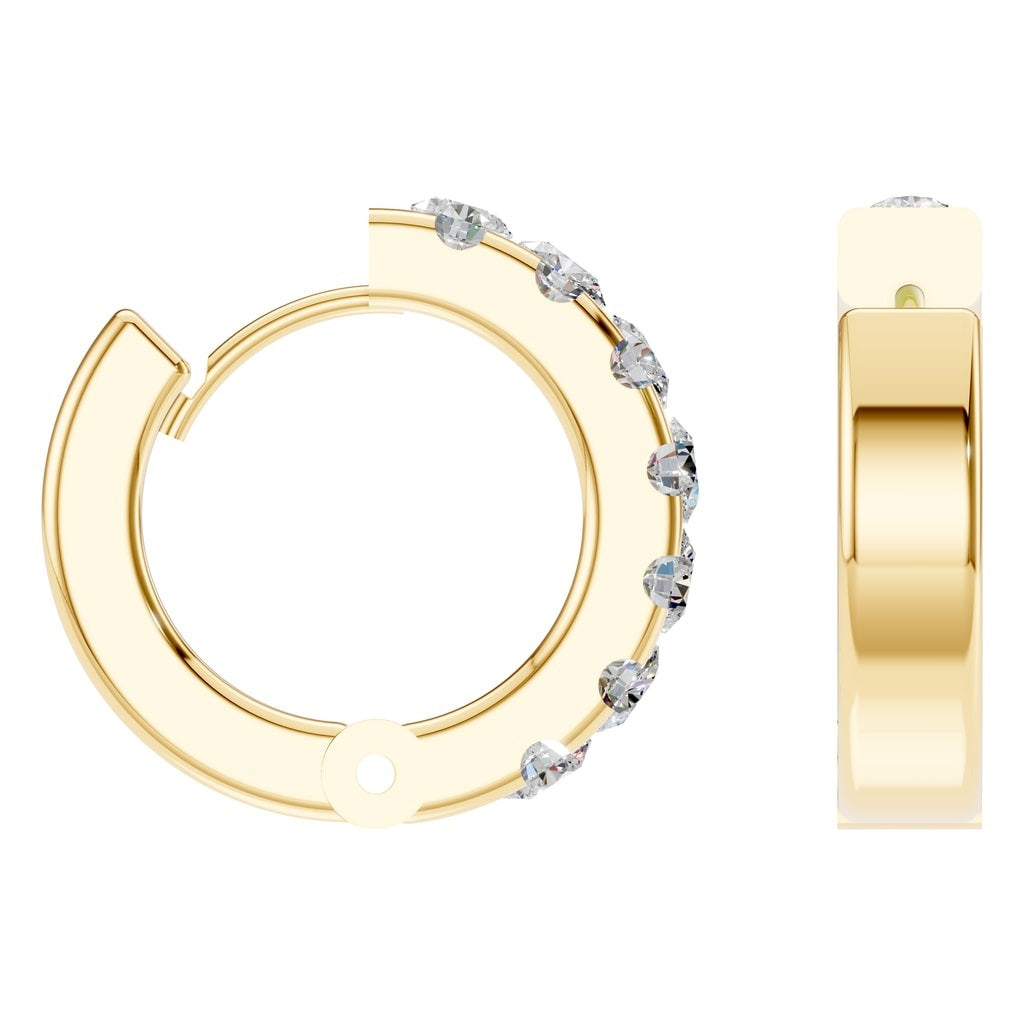 EA-5348 Yellow Gold Earrings SET - Angle View