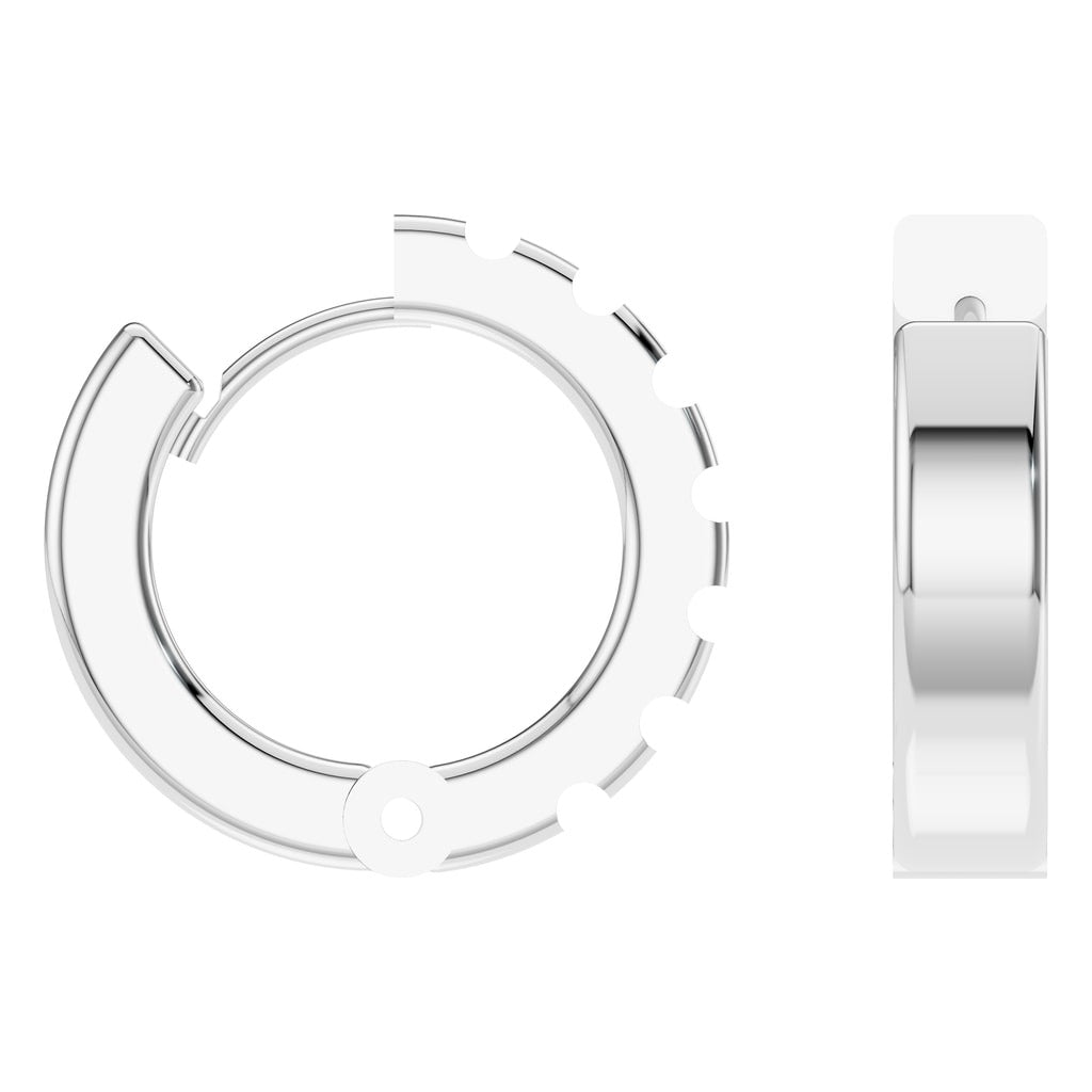 EA-5348 White Gold Earrings UNSET - Angle View