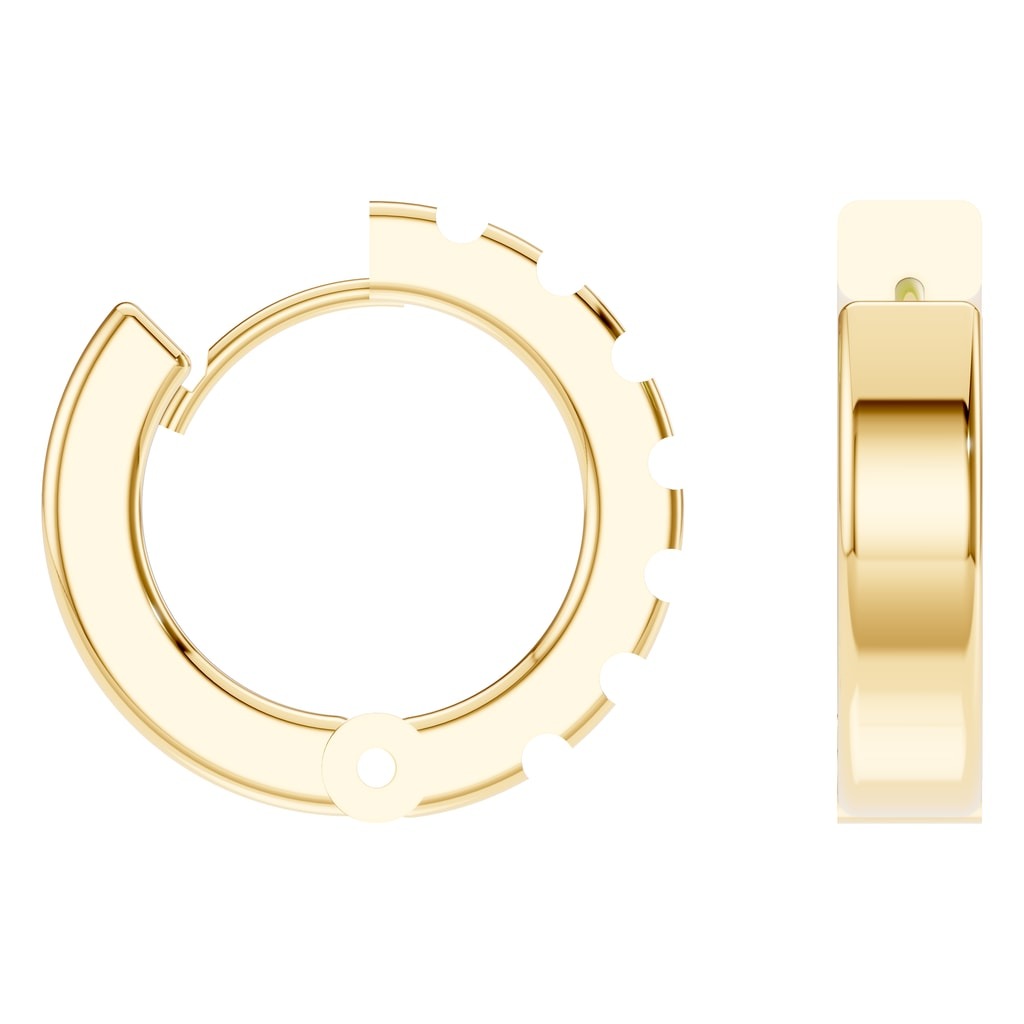 EA-5348 Yellow Gold Earrings UNSET - Angle View
