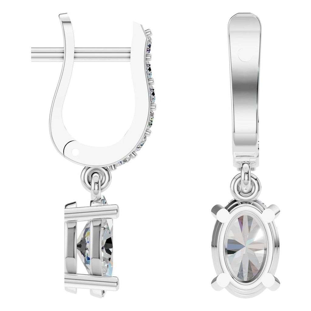 EA-5839 White Gold Earrings SET - Angle View