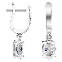 EA-5839 White Gold Earrings SET - Angle View