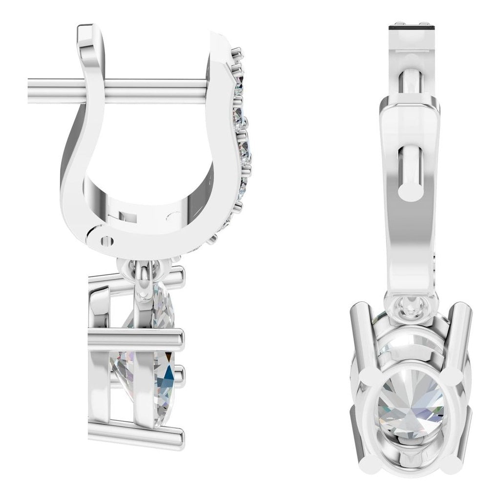 EA-5839 White Gold Earrings SET - Side View