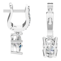 EA-5839 White Gold Earrings SET - Side View