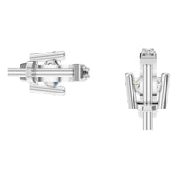 EA-5839 White Gold Earrings SET - Back View