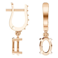 EA-5839 Rose Gold Earrings UNSET - Angle View