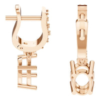 EA-5839 Rose Gold Earrings UNSET - Side View