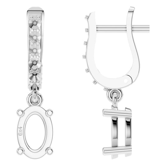 EA-5839 White Gold Earrings UNSET - Main View
