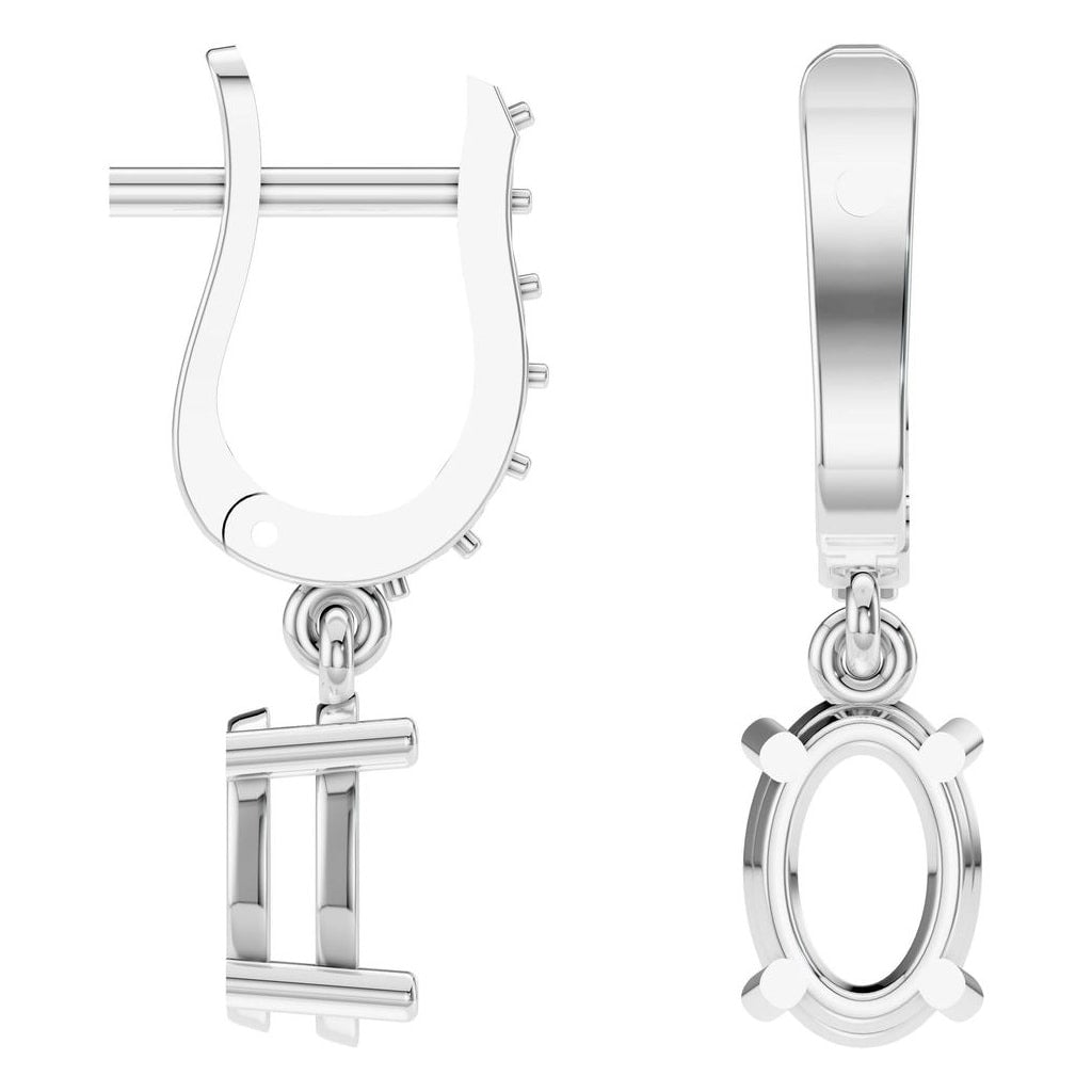 EA-5839 White Gold Earrings UNSET - Angle View