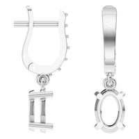 EA-5839 White Gold Earrings UNSET - Angle View