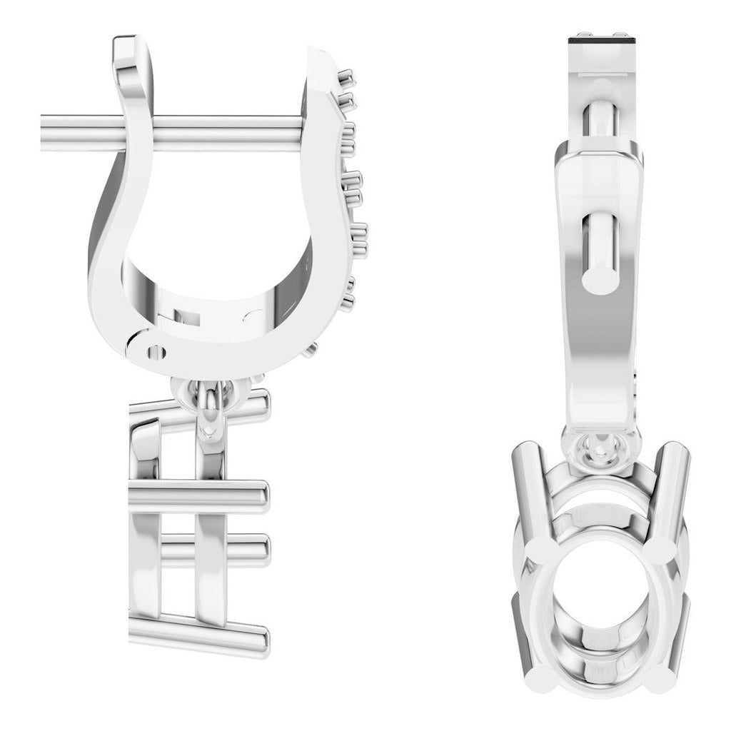 EA-5839 White Gold Earrings UNSET - Side View