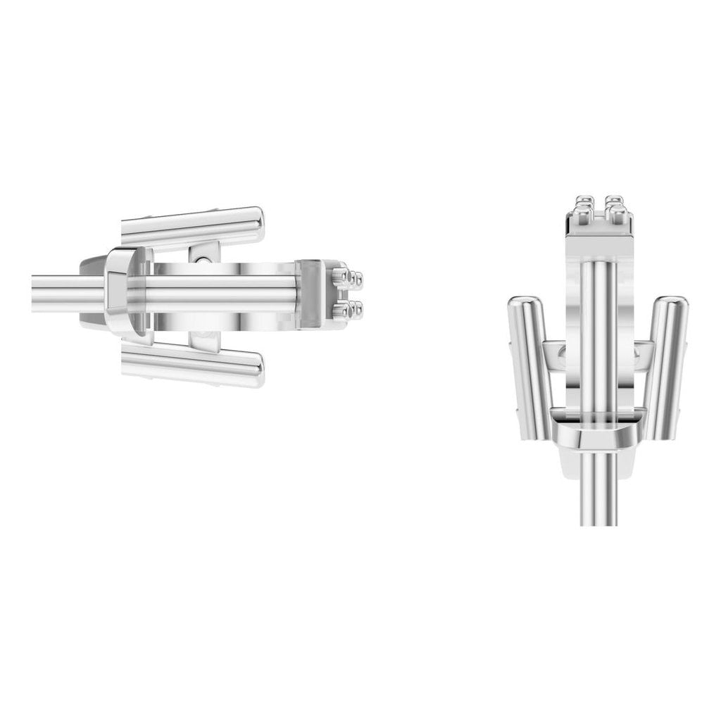 EA-5839 White Gold Earrings UNSET - Back View