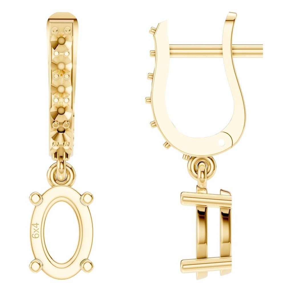 EA-5839 Yellow Gold Earrings UNSET - Main View