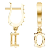 EA-5839 Yellow Gold Earrings UNSET - Angle View