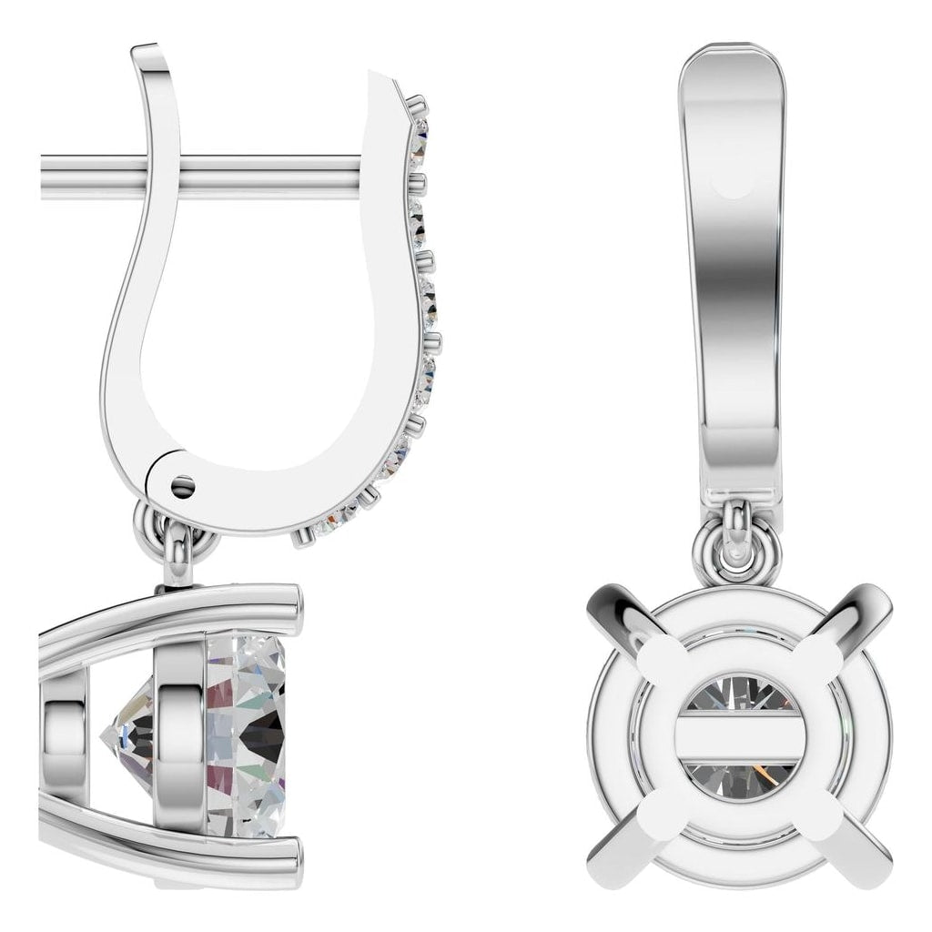 EA-5839 White Gold Earrings SET - ANGLE