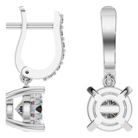 EA-5839 White Gold Earrings SET - ANGLE