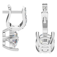 EA-5839 White Gold Earrings SET - Side View