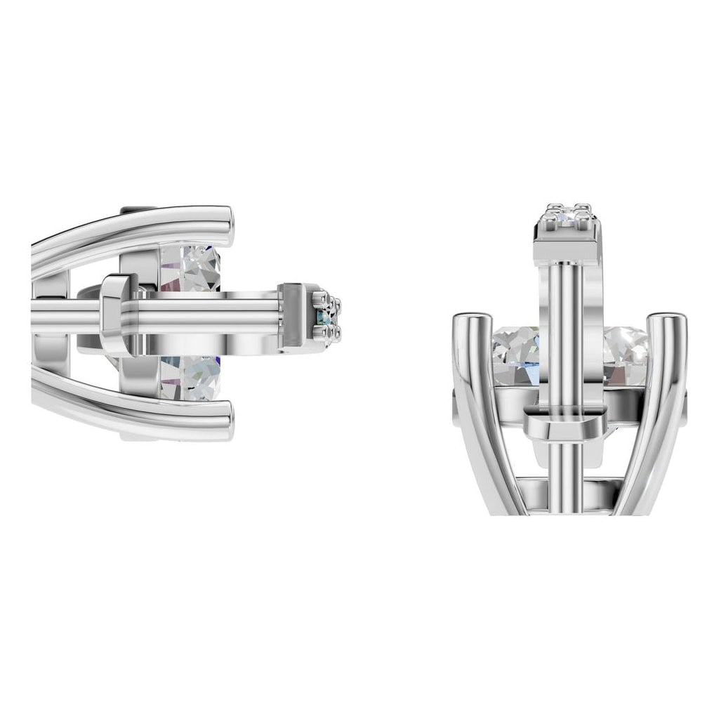 EA-5839 White Gold Earrings SET - BACK